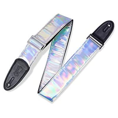 COURROIE DE GUITARE TEXTURE IRIDESCENT SILVER LEVY'S